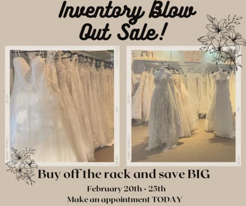 Destinations Bridal Inventory BLOWOUT Sale