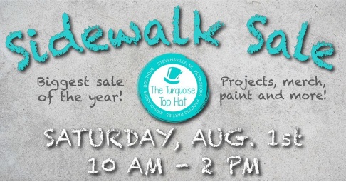 The Turquoise Top Hat  Annual Sidewalk Clearance Sale