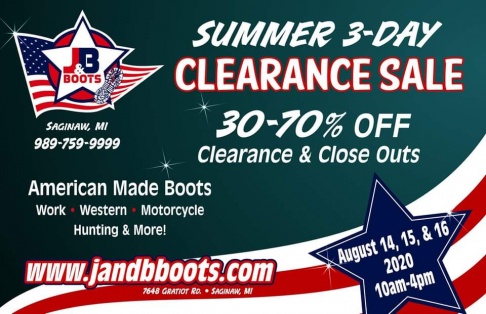 J&B Boots USA Summer Clearance and Closeout Sale - Saginaw, MI