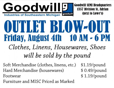 Goodwill Outlet Blow Out Sale